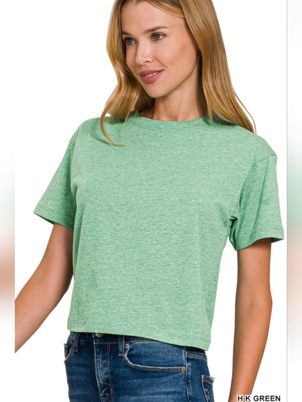💚 Heather Green Cotton Tee